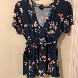 Torrid 1 Faux Wrap Floral Top